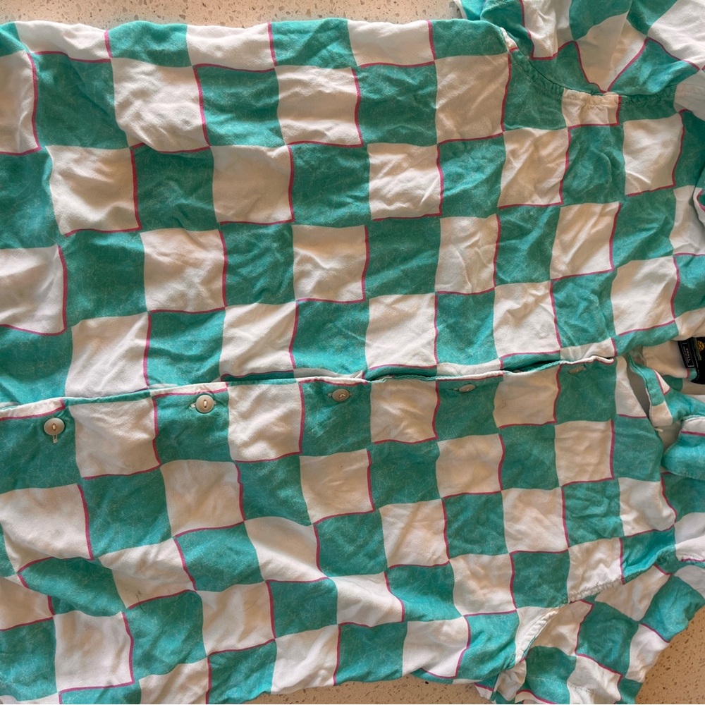 Chubbies Green and White Checkered Shirt